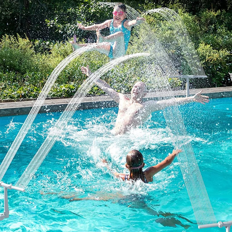 LumiPlouf™ – Fontaine Solaire à LED pour Piscine.