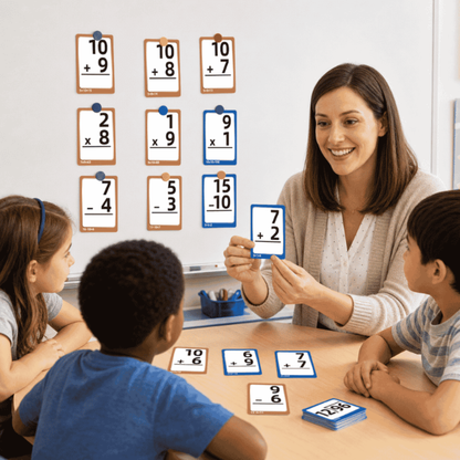 Tableau de Multiplication à Bulles + Cartes Éclair - 4 Opérations.