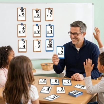Tableau de Multiplication à Bulles + Cartes Éclair - 4 Opérations.
