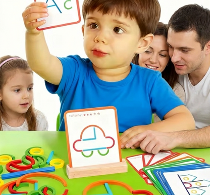 Jeu Éducatif Montessori – Bâtonnets & Anneaux Créatifs