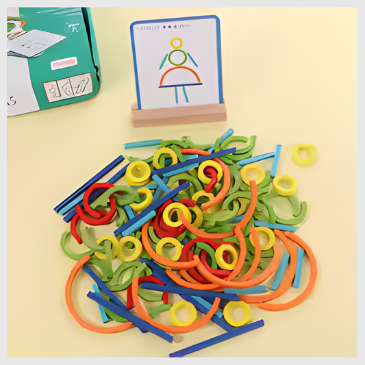 Jeu Éducatif Montessori – Bâtonnets & Anneaux Créatifs