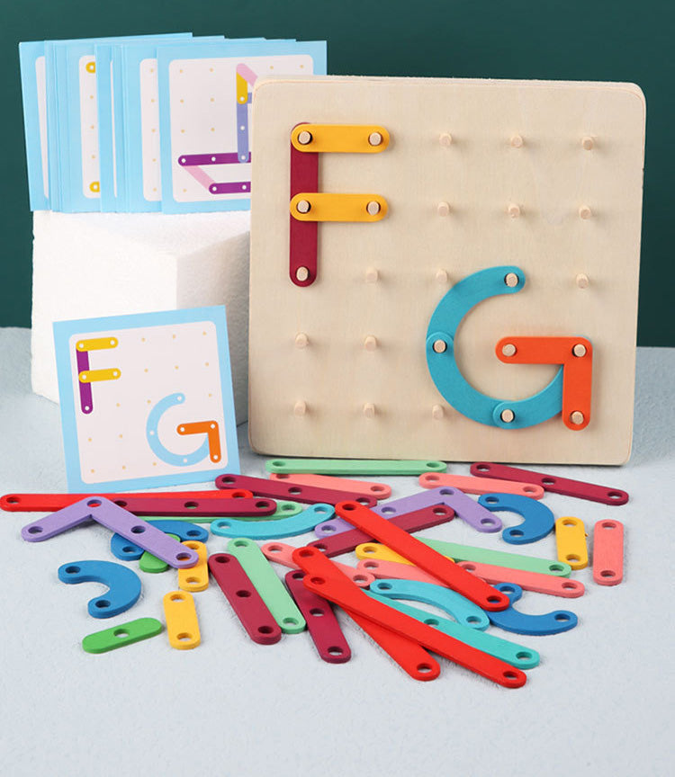 Puzzle d'apprentissage interactif en bois pour enfant